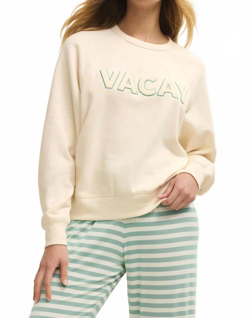 NEW Z SUPPLY vacay sweatshirt in vanilla ice